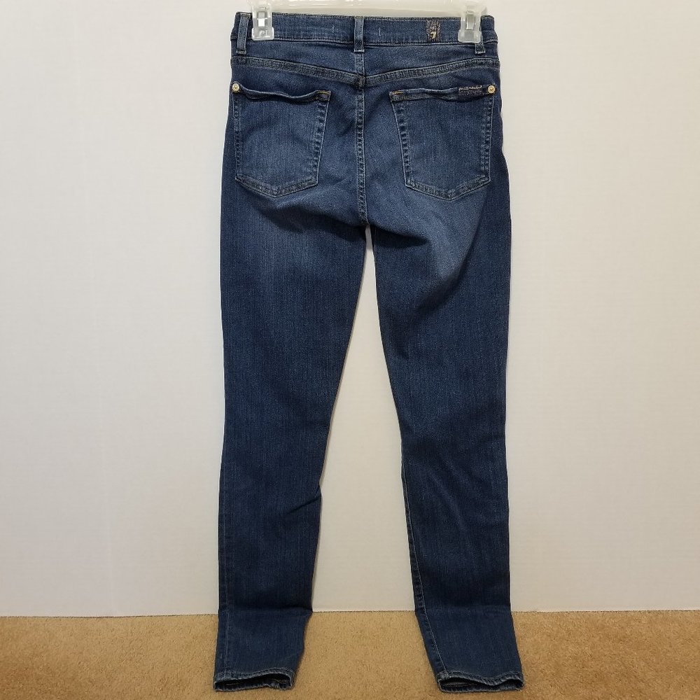 7FAM jeans 27 High Waist Skinny Slim Illusion Luxe Lovestory denim stretch - Picture 2 of 16